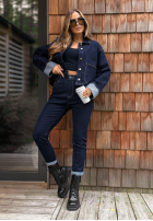 Hose Jeans z paskiem Thought About It Dunkelblau
