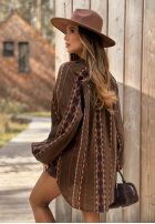 Bluse Mit Muster Past Version Schokoladenbraun