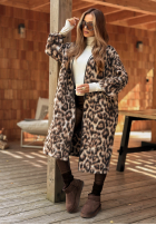Długi Cardigan w panterkę Sultry Fave Beige