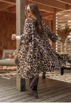 Długi Cardigan w panterkę Sultry Fave Beige