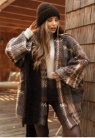Wzorzysty Cardigan Dawson City Schokoladenbraun
