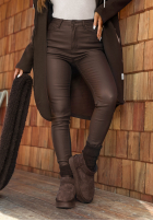 Kunstleder Hose skinny Falling Quiet Schokoladenbraun