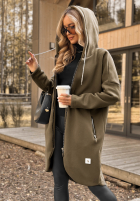 Długa Sweatshirt z kapturem Peaceful Mind Khaki