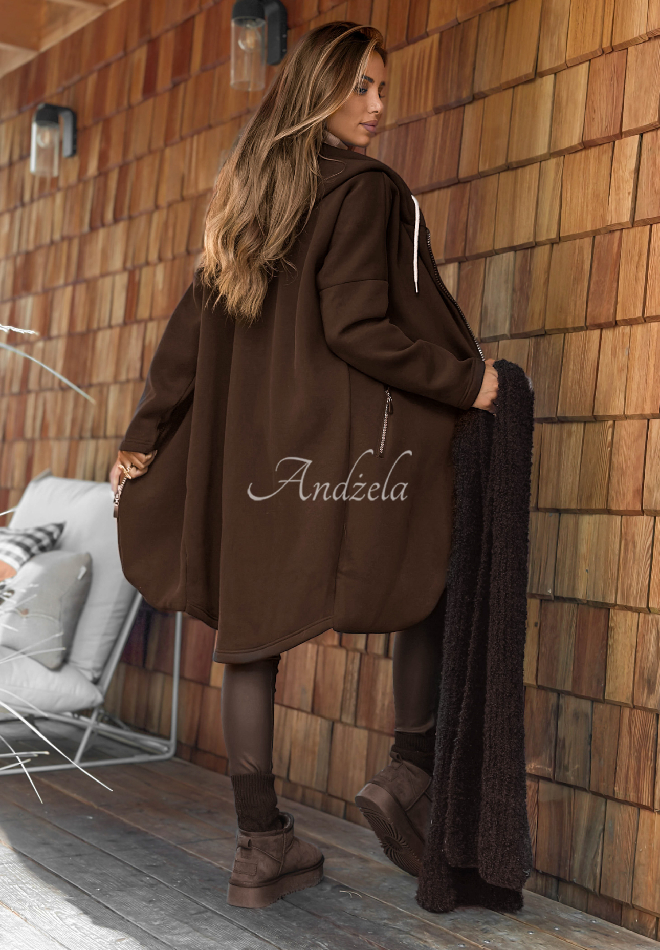 Peaceful Mind chocolate long hoodie II