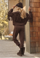 Sweat Set z frędzlami Fringe Obsessed Schokoladenbraun