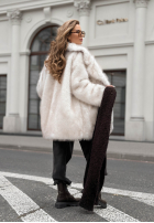 Mantel futerko z kołnierzem Chestnut Hill Ecru