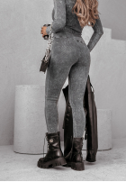 Prążkowane Leggings Be A Voice grafitowe