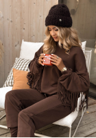 Sweat Set z frędzlami Fringe Obsessed Schokoladenbraun