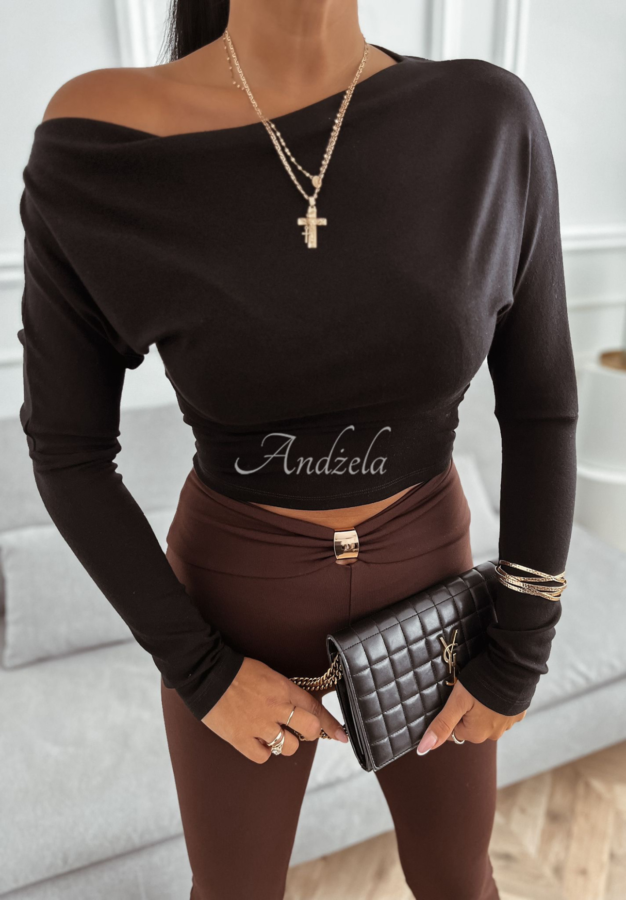 Asymmetrische Bluse aus Viskose Right For Me Schwarz