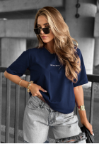 T-Shirt z napisem Minimal Dunkelblau