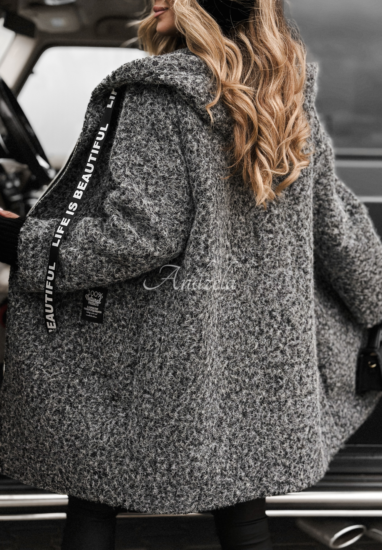 Schaffellmantel mit Wolle Comes With Fog Grau