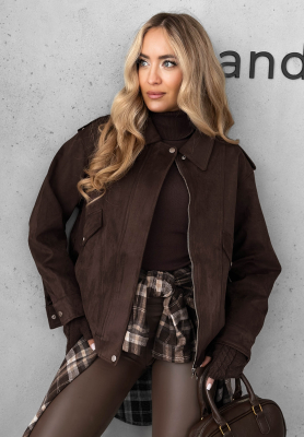 Bikerjacke aus Wildleder Coldest Winds Schokoladenbraun
