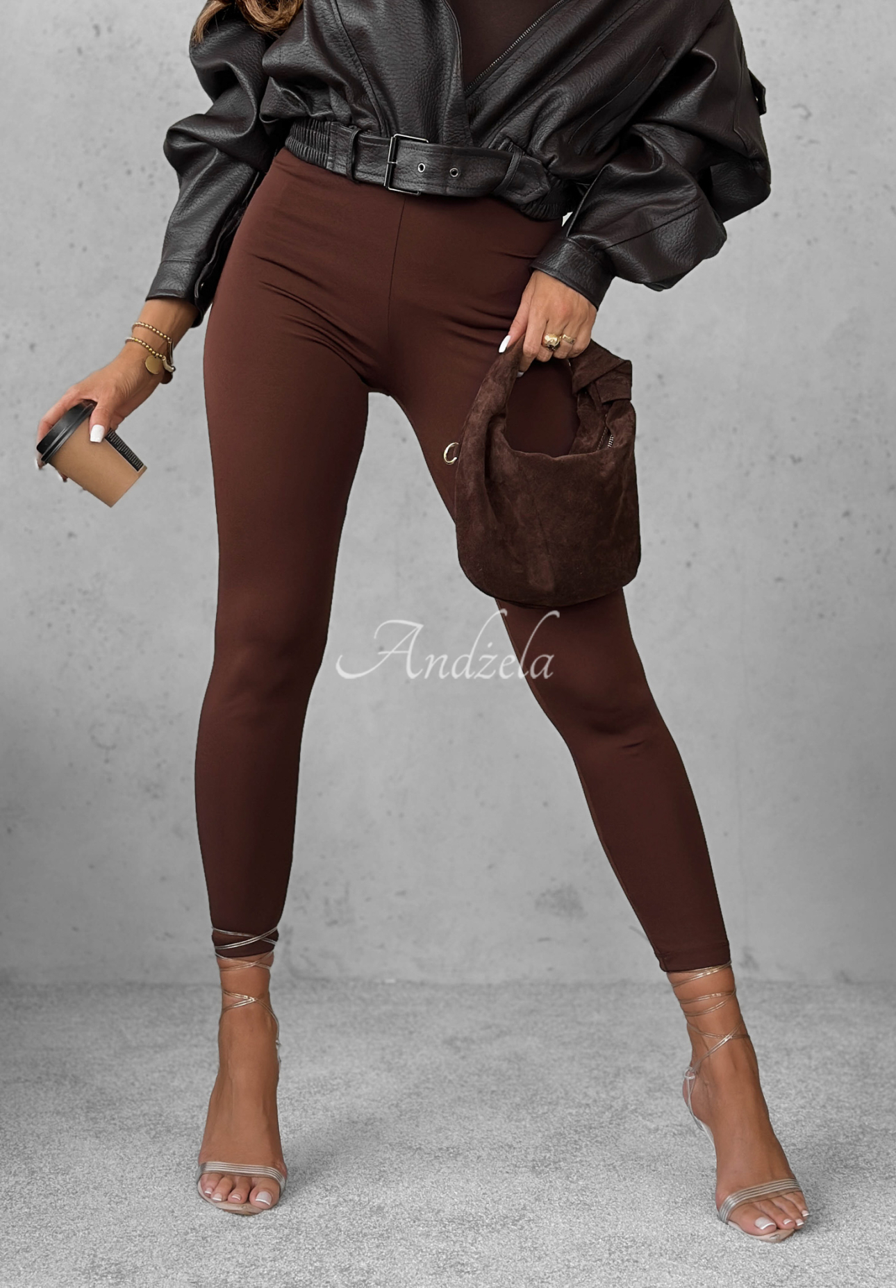Leggings Push-Up Fit Females Schokoladenbraun