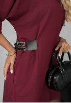 Kleid z paskiem Somewhere Else Burgunderrot