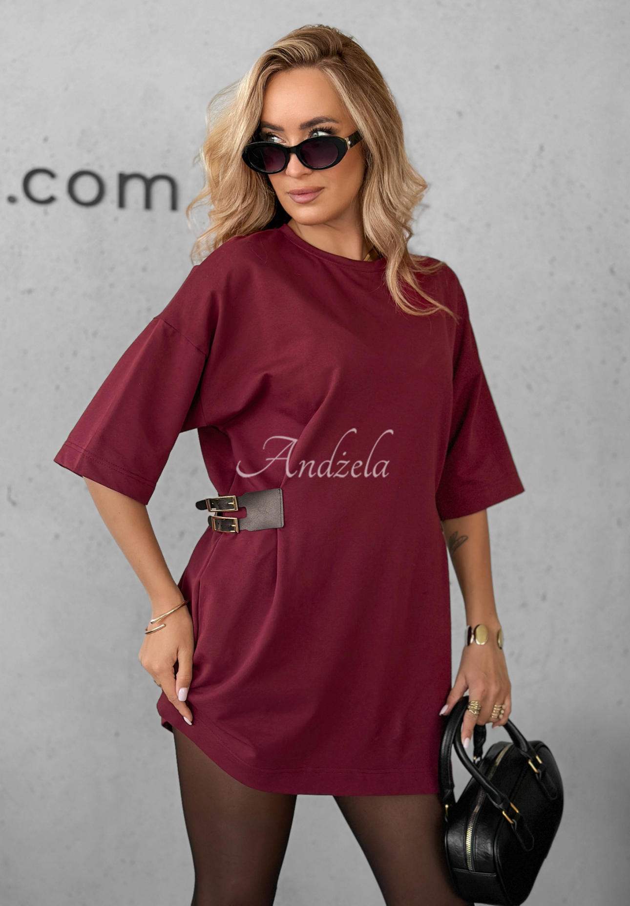 Kleid mit dekorativer Applikation Somewhere Else Burgunderrot