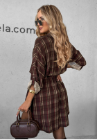 Hemd Kleid w kratę Autumn Central Park Schokoladenbraun