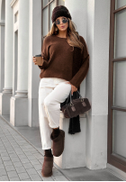 Sweter Go Ask Her czekoladowy