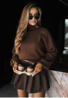 Pullover z golfem Hear My Words Schokoladenbraun