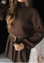 Pullover z golfem Hear My Words Schokoladenbraun