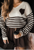 Pullover w paski It Was Yesterday Beige