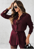 Krótki Jumpsuit Forgot Again Burgunderrot