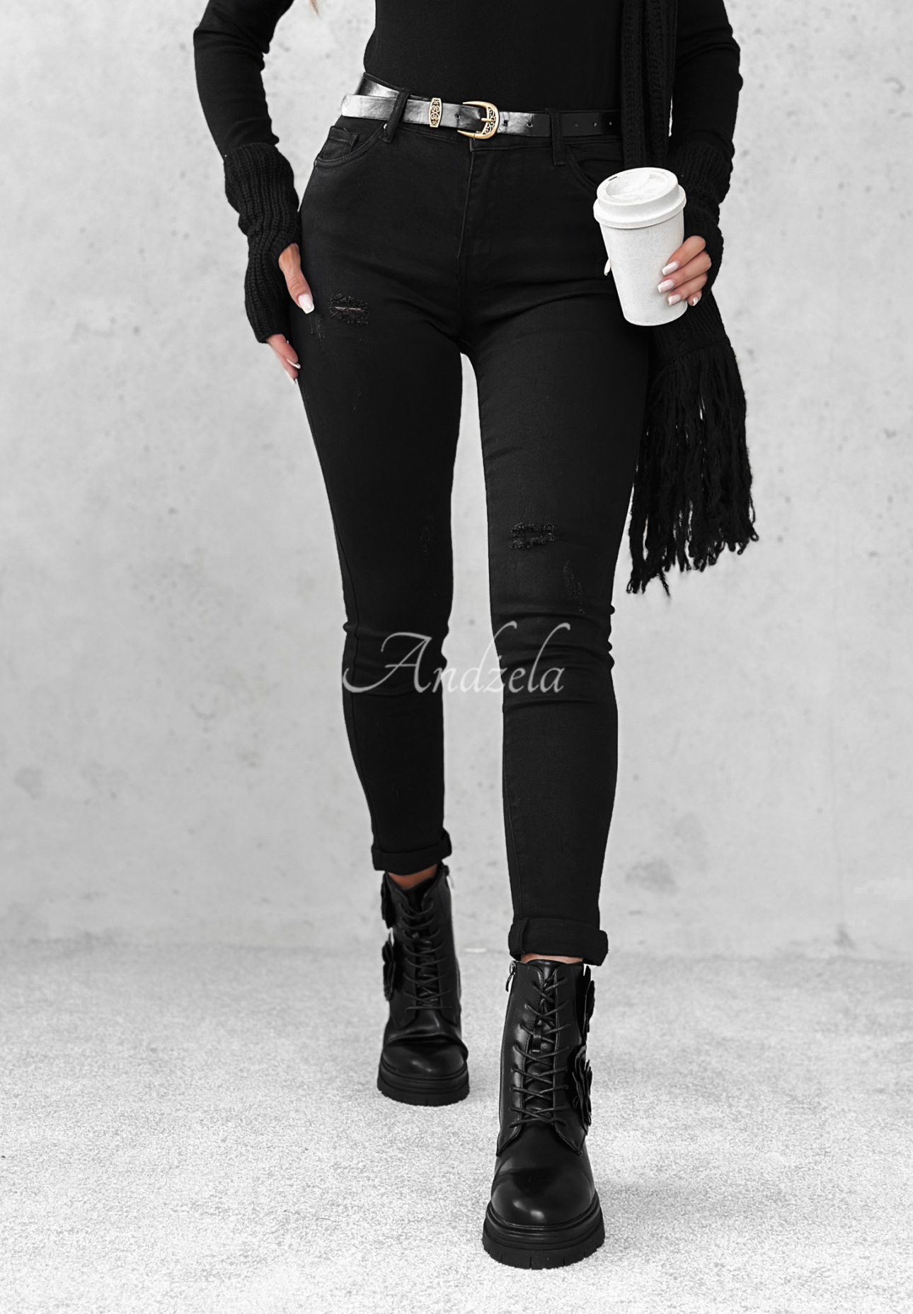 Skinny-Jeans Give It Everything Schwarz