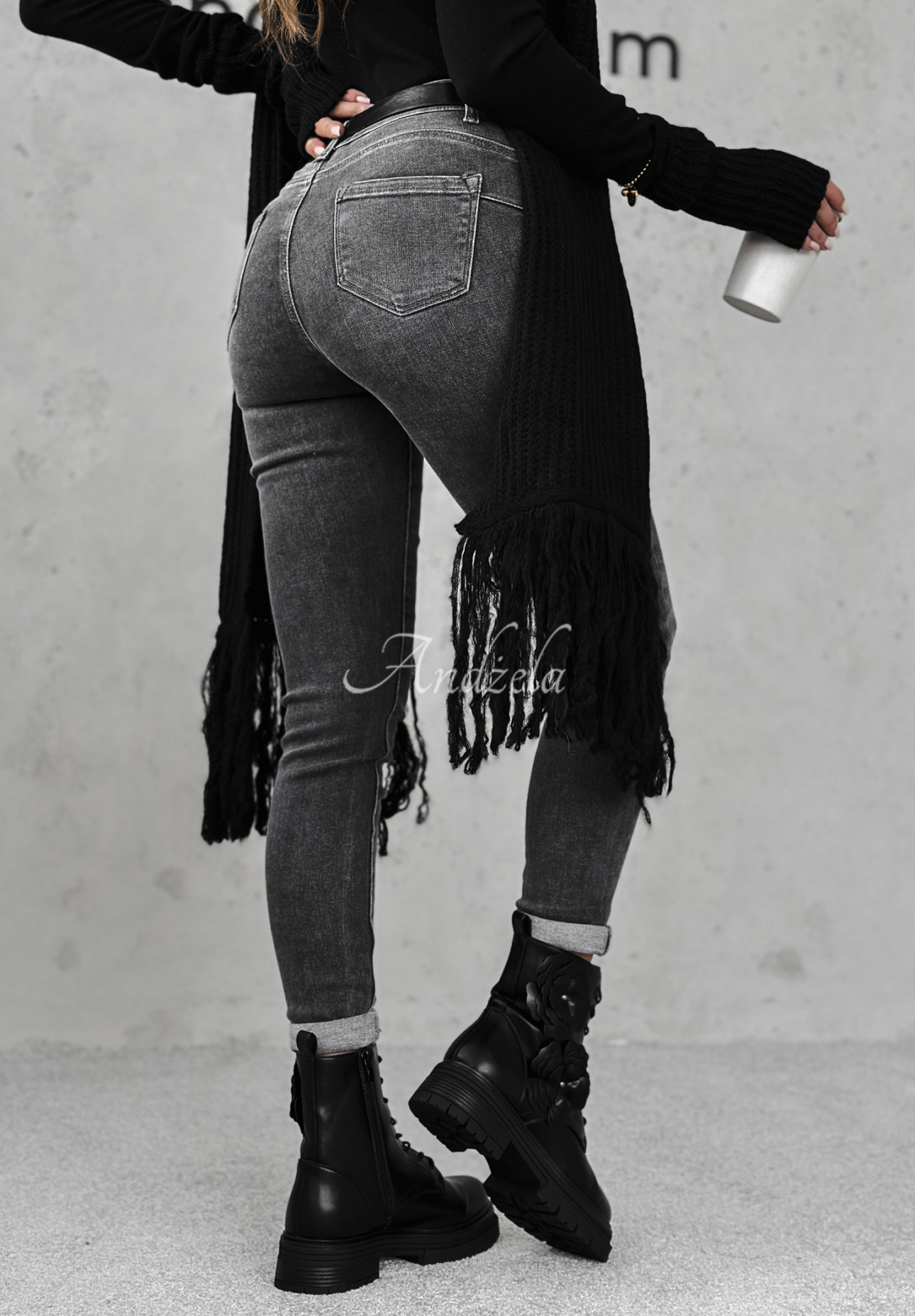 Skinny-Jeans Give It Everything Dunkelgrau
