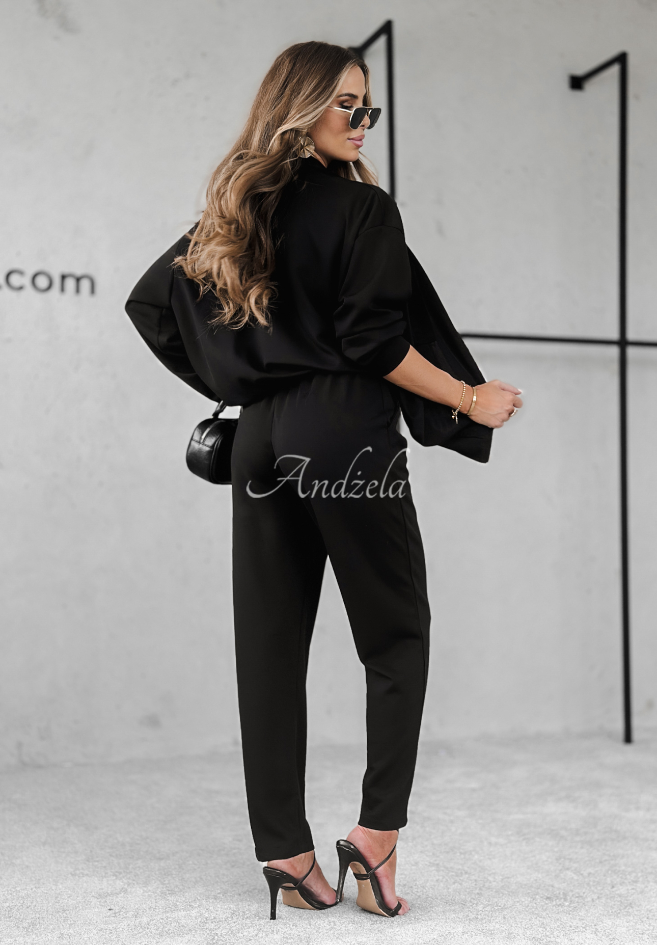 Set aus Sweatshirt und Hose mit Viskose Call Me Back Schwarz