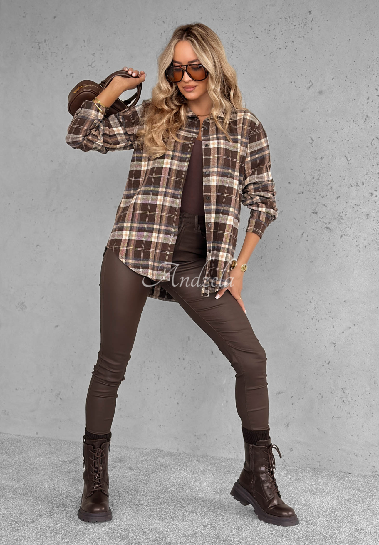 Kariertes Hemd Can You Feel schokoladenbraun-beige