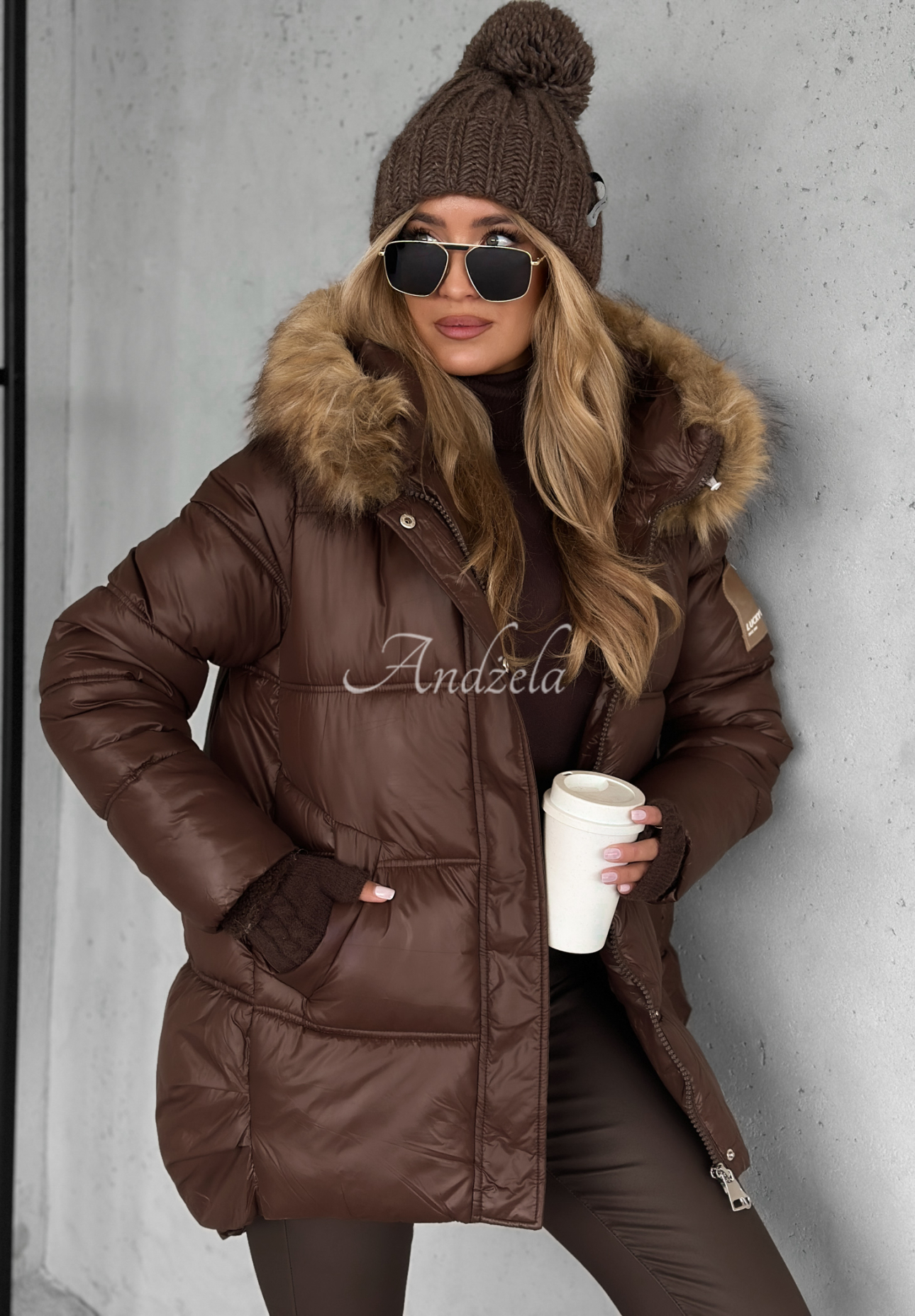Steppjacke mit Kapuze Lucky Schokoladenbraun II