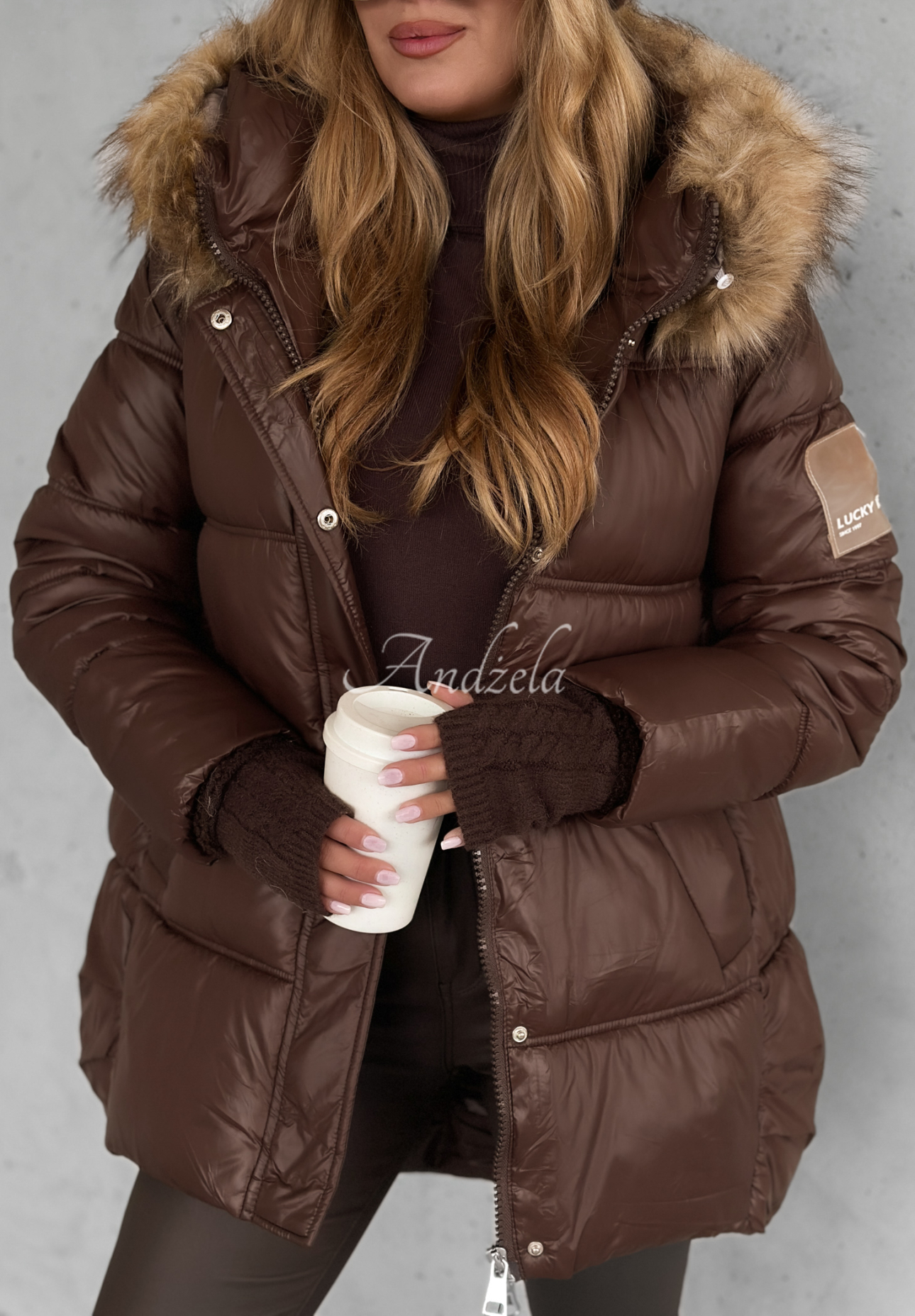 Steppjacke mit Kapuze Lucky Schokoladenbraun II