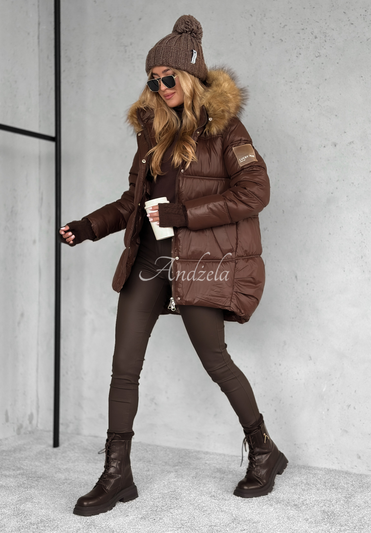 Steppjacke mit Kapuze Lucky Schokoladenbraun II