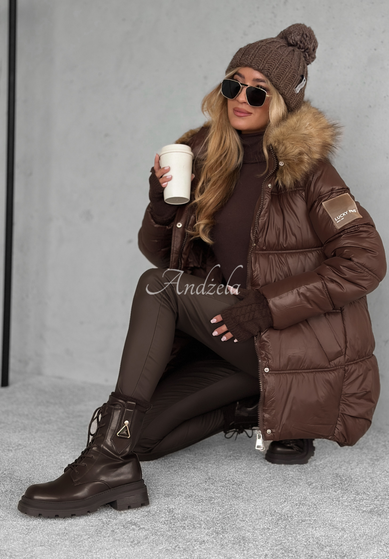 Steppjacke mit Kapuze Lucky Schokoladenbraun II