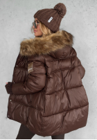 Pikowana Jacke z kapturem Lucky Schokoladenbraun II