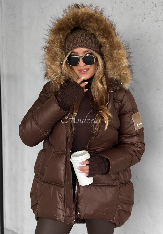 Steppjacke mit Kapuze Lucky Schokoladenbraun II