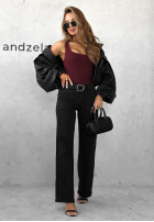 Hose Jeans wide leg z paskiem Still Learning Dunkelgrau