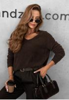 Pullover alpaka Teddy Fluff Schokoladenbraun