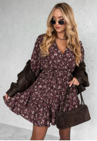 Kwiecista Kleid mini No Second Chances Burgunderrot