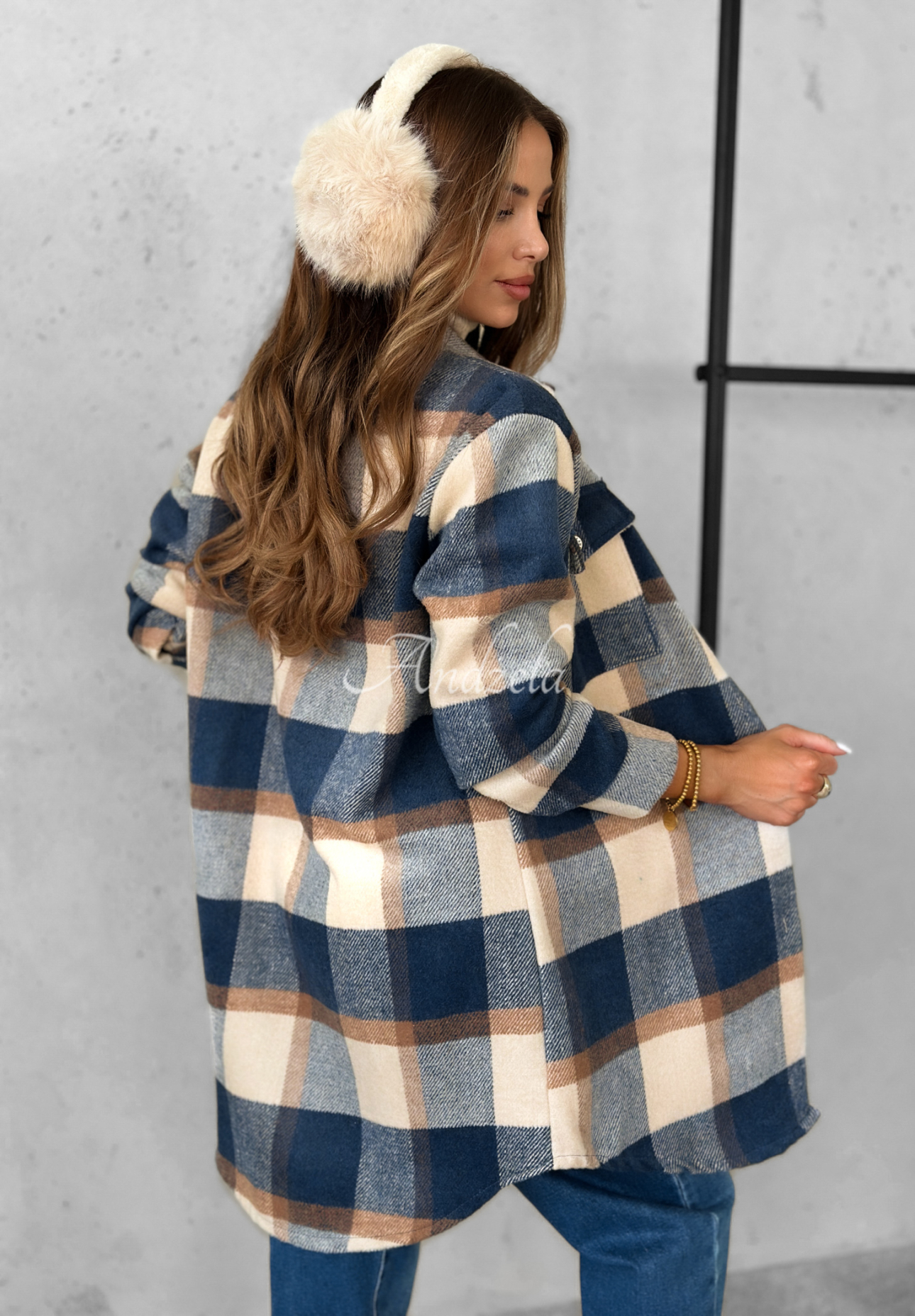 Kariertes Hemd Tea With Cinnamon Beige-Dunkelblau