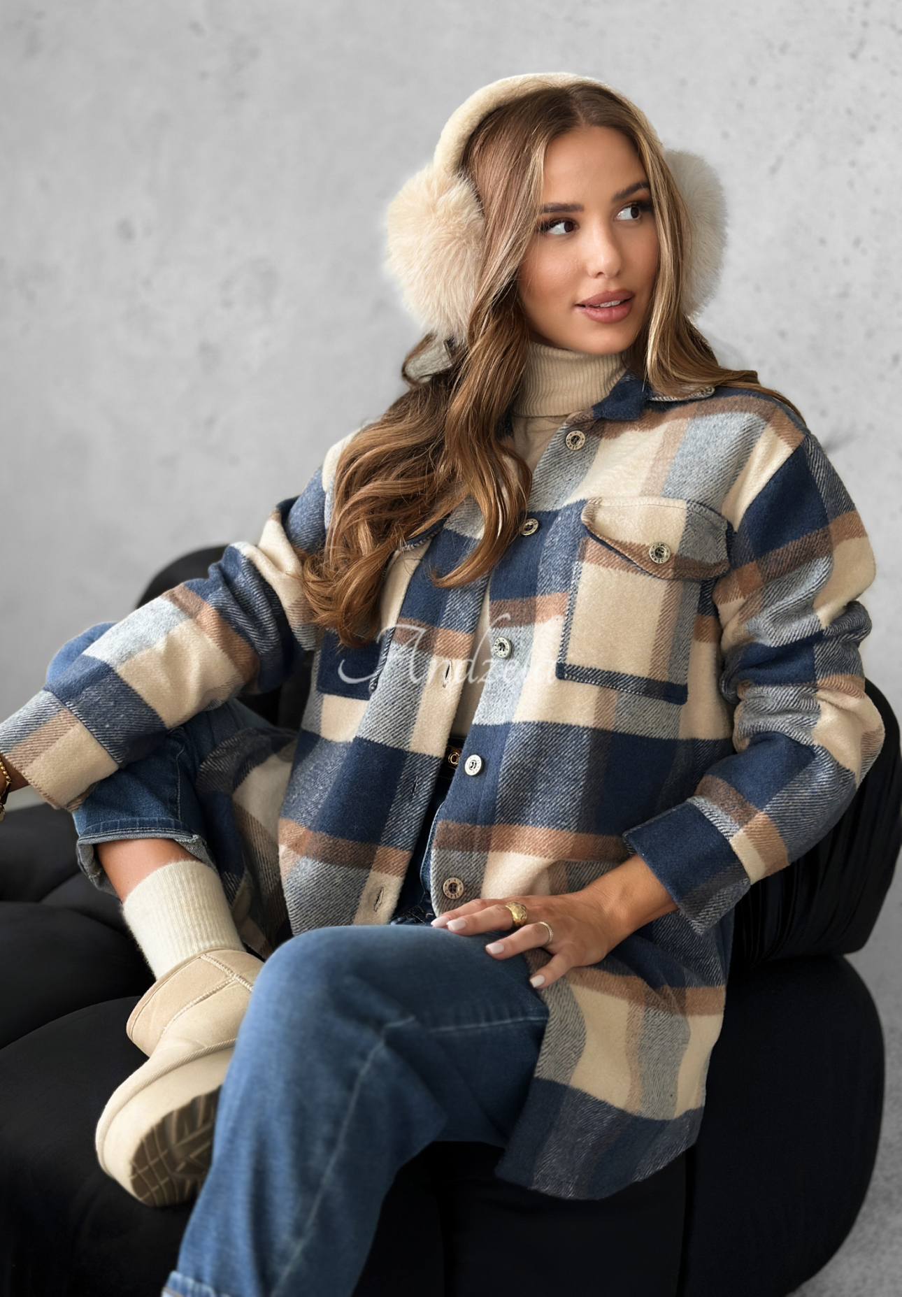Kariertes Hemd Tea With Cinnamon Beige-Dunkelblau