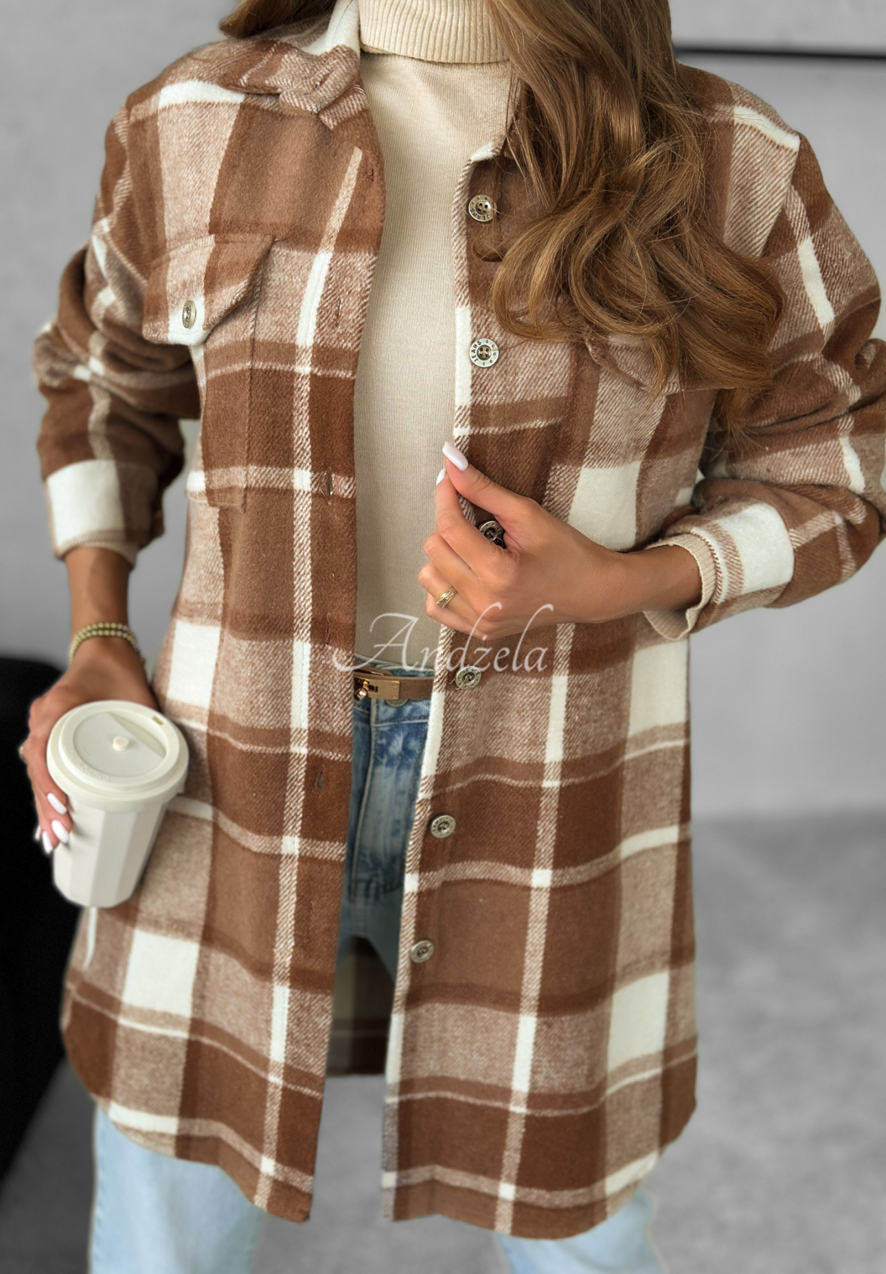 Kariertes Hemd Tea With Cinnamon Camel
