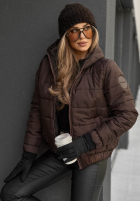 Pikowana Jacke z kapturem Just to Know Schokoladenbraun