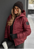 Pikowana Jacke z kapturem Just to Know Burgunderrot