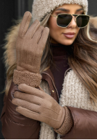 Handschuhe z kożuszkiem Frozen Hours Camel