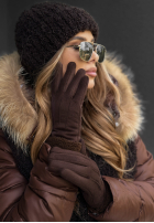 Handschuhe z kożuszkiem Frozen Hours Schokoladenbraun