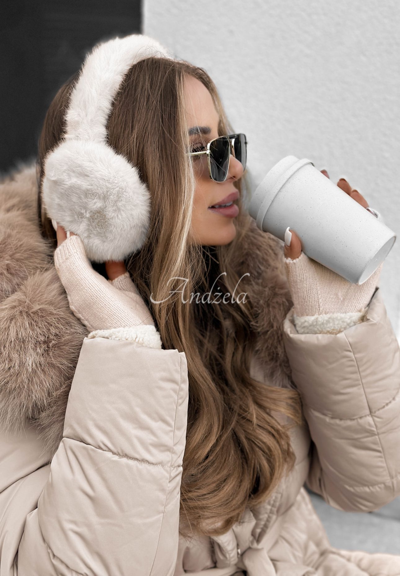 Pelz-Ohrenschützer Frosty Kiss Beige
