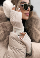 Handschuhe z kożuszkiem Enjoying Winter Ecru