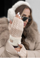 Handschuhe z kożuszkiem Enjoying Winter Ecru