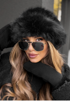 Mütze bucket hat z futerkiem Winter Cuddles Schwarz