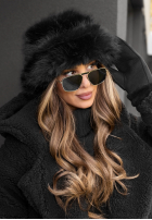 Mütze bucket hat z futerkiem Winter Cuddles Schwarz